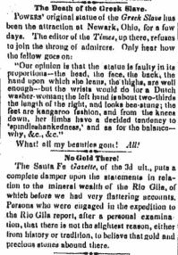 “The Death of the Greek Slave,” *Cincinnati Enquirer*, May 19, 1852, 2.